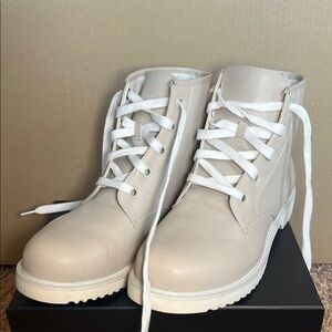 New Shellys London Groellan leather women's combat boots in beige
